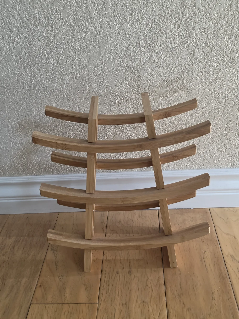 Asian Inspired Wooden Wine Rack - Natural Light Wood Finish